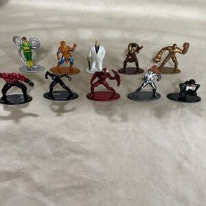 Marvel Metalfigs Loose Lot of (10) Die-Cast Jada Toys Spiderman-Sandman and More